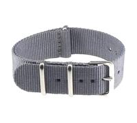 Poyuad 14 mm 16 mm 18 mm 20 mm 22 mm 16 cm Länge, Unisex-Uhrenarmband aus Canvas-Nylon, einteiliges Schlaufendesign, langlebiges Ersatz-Uhrenarmband,Grau,14mm