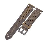 Poyuad 18/20/22/24 mm, 20 cm lang, handgefertigtes Lederband, atmungsaktives gewachstes Leder, Unisex, Uhrenarmbandzubehör,Grün Schwarz Verschluss,20 mm