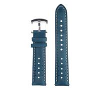 Poyuad 18 mm, 19 mm, 20 mm, 22 mm, Länge 19 cm, Herren-Lederarmband, Retro-Armband, Schnellverschluss, austauschbares Zubehör,Blau,19 mm