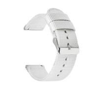 Poyuad 18 mm 20 mm 22 mm 24 mm Schnellverschluss-Canvas-Nylonarmband - bequemes Sportarmband, Unisex-Armband,Weiß,20mm