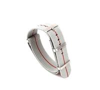 Poyuad 18 mm, 20 mm, 22 mm, 28 cm Länge, waschbares elastisches Nylonband - wasserdichtes Outdoor-Sportarmband für Männer und Frauen,Grau-Rot-Stahl,18mm