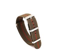 Poyuad 18 mm, 20 mm, 22 mm, 28 cm Länge, waschbares elastisches Nylonband - wasserdichtes Outdoor-Sportarmband für Männer und Frauen,Grün-Rot-Stahl,18mm