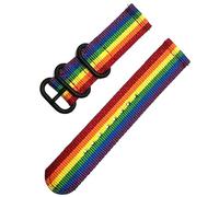 Poyuad 18 mm 22 mm 20 mm 24 mm Länge 21 cm gewebtes Nylon-Sportarmband - langlebiges gewebtes Armband, Unisex,Regenbogen,18mm