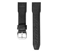 Poyuad 19 cm lang, 20-22 mm breit, Herren-Uhrenarmband aus Leder mit Sicherheitsfaltschließe, Ersatzteil.,21 mm