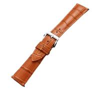 Poyuad 20 cm lang, 12-24 mm breit, universelles Schnellverschluss-Uhrenarmband aus Leder, handgefertigtes Uhrenarmband aus Leder mit Ziernähten,21 mm