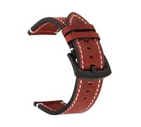 Poyuad 20 cm lang, 18-24 mm breit, Vintage-Lederarmband, stilvolle Armbänder in Schwarz, Gelb und Braun, geeignet für den Alltag,Rot,21 mm