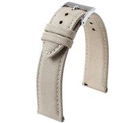 Poyuad 20 mm, 22 mm, 20 cm Länge, wasserdichtes Canvas/Nylon-Uhrenarmband - Sportarmband mit Schnellverschluss, doppelseitiges Design,Beige,22mm