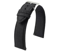 Poyuad 20 mm, 22 mm, 20 cm Länge, wasserdichtes Canvas/Nylon-Uhrenarmband - Sportarmband mit Schnellverschluss, doppelseitiges Design,Schwarz,22mm