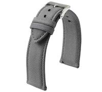 Poyuad 20 mm, 22 mm, 20 cm Länge, wasserdichtes Canvas/Nylon-Uhrenarmband - Sportarmband mit Schnellverschluss, doppelseitiges Design,Grau,22mm