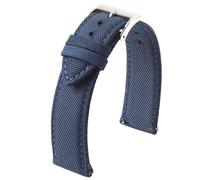 Poyuad 20 mm, 22 mm, 20 cm Länge, wasserdichtes Canvas/Nylon-Uhrenarmband - Sportarmband mit Schnellverschluss, doppelseitiges Design,Blau,22mm