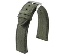 Poyuad 20 mm, 22 mm, 20 cm Länge, wasserdichtes Canvas/Nylon-Uhrenarmband - Sportarmband mit Schnellverschluss, doppelseitiges Design,Armeegrün,22mm