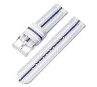 Poyuad 20 mm 22 mm 20 cm langes Nylon-Canvas-Armband - Unisex-geflochtenes Outdoor-Sportarmband, langlebiges Uhrenersatzzubehör,Grau, Weiß, Blau,22mm