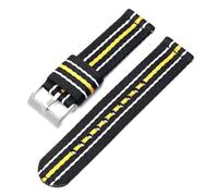 Poyuad 20 mm 22 mm 20 cm langes Nylon-Canvas-Armband - Unisex-geflochtenes Outdoor-Sportarmband, langlebiges Uhrenersatzzubehör,Schwarz Weiß Gelb,22mm