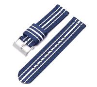 Poyuad 20 mm 22 mm 20 cm langes Nylon-Canvas-Armband - Unisex-geflochtenes Outdoor-Sportarmband, langlebiges Uhrenersatzzubehör,Blau Grau Weiß,20mm
