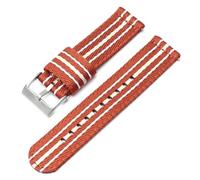 Poyuad 20 mm 22 mm 20 cm langes Nylon-Canvas-Armband - Unisex-geflochtenes Outdoor-Sportarmband, langlebiges Uhrenersatzzubehör,Orangeweiß,22mm