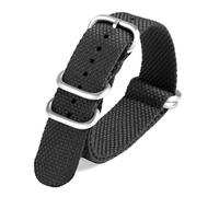 Poyuad 20 mm, 22 mm, 28 cm Länge, weiches geflochtenes Nylonarmband - Ersatzarmbänder für Herren- und Damenuhren,Schwarzer Ring,20mm