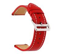 Poyuad 21 cm lang, 18-24 mm breit, einreihiges Lederarmband mit traditioneller Dornschließe, stilvolles und schlankes Design, Ersatzzubehör,Rot,22 mm