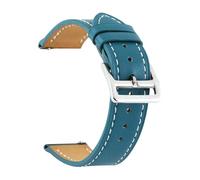 Poyuad 21 cm lang, 18-24 mm breit, einreihiges Lederarmband mit traditioneller Dornschließe, stilvolles und schlankes Design, Ersatzzubehör,Blau,24 mm