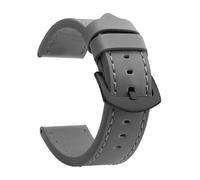 Poyuad 22 cm langes Vintage-Lederarmband, 18-24 mm breit, Edelstahlschließe, langlebig, Unisex, für den täglichen Gebrauch geeignet.,Grau Schwarz,20 mm