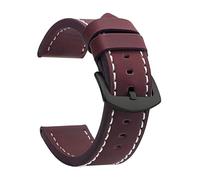 Poyuad 22 cm langes Vintage-Lederarmband, 18-24 mm breit, Edelstahlschließe, langlebig, Unisex, für den täglichen Gebrauch geeignet.,22 mm