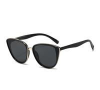 PPFVVTV Klassische Cat-Eye-Sonnenbrille für Damen, Vintage, Luxus, blendfreie Sonnenbrille, Damenmode, Autofahren, Reisen (Schwarz-Grau)