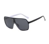 PPFVVTV Luxus-Sonnenbrille für Damen, übergroße Sonnenbrille für Herren, Sommer, Reisen, winddicht, UV400 (schwarz/grau)
