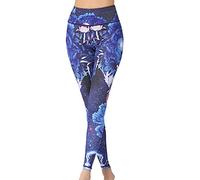 PPPPA Bedruckte Yogahosen für Damen Active Workout Leggings Stretch Strumpfhosen Damen High Waist Gym Sport Leggings Bauchkontrolle Lauftraining Kompressionsstrumpfhosen Stretch Gemusterte Leggings