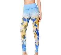 PPPPA Bedruckte Yogahosen für Damen Active Workout Leggings Stretch Strumpfhosen Damen High Waist Gym Sport Leggings Bauchkontrolle Lauftraining Kompressionsstrumpfhosen Stretch Gemusterte Leggings