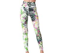 PPPPA Damen Neue Bedruckte Enge Leggings Dehnbare Hose Skinny Pants Workout Damen Yogahose mit Taschen Hohe Taille Bauchkontrolle Workout Laufsport Leggings für Damen Slim Fit Fitnesshose