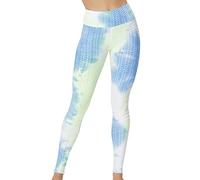 PPPPA Frauen Waben Leggings mit hoher Taille Stretch Running Workout Yogahosen Bauchkontrolle Sport Strumpfhosen Butt Gym Leggins mit Tie-Dye Bedruckt Damen Yoga Leggings Gym Fitness Laufhose
