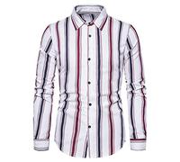 PPPPA Herren Casual Business Langarm Button Down Vertikal Gestreifte Hemden Bedruckte Herren Hemden Lange Regular Fit Casual Button Herren Langarm Bedrucktes Hemd Button Down Regular Fit Hemden