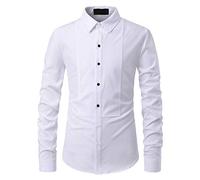 PPPPA Herren Hemd aus Bambusfaser umweltfreudlich Elastisch Slim Fit für Freizeit Business Hochzeit Reine Farbe Hemd Langarm Herren-Hemd Herren Freizeit Hemden Shirt Tops Mode Langarmshirts Slim