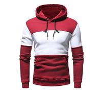 PPPPA Herren Hoodie Pullover mit Kapuze Kapuzenpullover für Männer Pulli Longsleeve Sweatshirt Langarm Slim Fit Herren Basic Kapuzenpullover Sweatjacke Pullover Patchwork Hoodie Kapuze Sweatshirt
