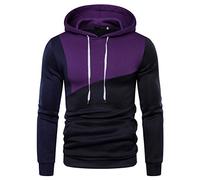 PPPPA Herren Hoodie Sweatshirt Colorblock Langarm Tasche Slim Fit Pullover Tops Herren Hoodie Pullover mit Kapuze Kapuzenpullover für Männer Pulli Sweatshirt Pullover Rundhals-Ausschnitt Longsleeve