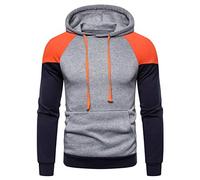PPPPA Langarm-Kapuzenpullover mit Kapuze und Kapuzenpullover mit Kordelzug und Kordeltaschen für den Herbst Winter Winter Herren Übergroßes warmes Fleece Casual Patchwork Slim Fit Tops Sweater Jacket