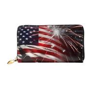 PPTHSNVB Amerikanische Flagge Feuerwerk Damen Geldbörse Große Kapazität Kreditkartenhalter Reißverschluss Telefon Clutch Damen Reise Geldbörse, Amerikanische Flagge Feuerwerk, Einheitsgröße, Klassisch