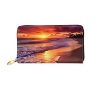 PPTHSNVB Beautiful Beach Sunset Damen Geldbörse Große Kapazität Kreditkartenhalter Reißverschluss Telefon Clutch Damen Reise Geldbörse, Schöner Strand Sonnenuntergang, Einheitsgröße, Klassisch