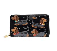 PPTHSNVB Blaue Musiknoten Damen Geldbörse Große Kapazität Kreditkartenhalter Reißverschluss Telefon Clutch Damen Reise Geldbörse, I Love My Dog Dachshunds, Einheitsgröße, Klassisch