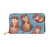 PPTHSNVB Blaue Musiknoten Damen Geldbörse Große Kapazität Kreditkartenhalter Reißverschluss Telefon Clutch Damen Reise Geldbörse, Niedliche braune Otter, Einheitsgröße, Klassisch