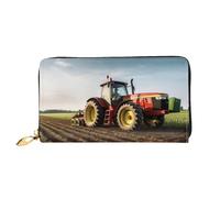 PPTHSNVB Blaue Musiknoten Damen Geldbörse Große Kapazität Kreditkartenhalter Reißverschluss Telefon Clutch Damen Reise Geldbörse, Traktor Farm, Einheitsgröße, Klassisch