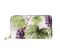 PPTHSNVB Cactus Art Damen Geldbörse Große Kapazität Kreditkartenhalter Reißverschluss Telefon Clutch Damen Reise Geldbörse, Wunderschöne Traubenblätter., Einheitsgröße, Klassisch