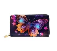 PPTHSNVB Cat Damen Geldbörse Große Kapazität Kreditkartenhalter Reißverschluss Telefon Clutch Damen Reise Geldbörse, Lustiger Schmetterling, Einheitsgröße, Klassisch