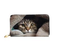 PPTHSNVB Cat Under Blanket Damen Geldbörse Große Kapazität Kreditkartenhalter Reißverschluss Telefon Clutch Damen Reise Geldbörse, Katzen-Unterdecke, Einheitsgröße, Klassisch