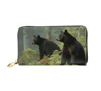 PPTHSNVB Cat Under Blanket Damen Geldbörse Große Kapazität Kreditkartenhalter Reißverschluss Telefon Clutch Damen Reise Geldbörse, Schwarze Bären, Einheitsgröße, Klassisch