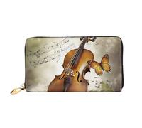 PPTHSNVB Cat Under Blanket Damen Geldbörse Große Kapazität Kreditkartenhalter Reißverschluss Telefon Clutch Damen Reise Geldbörse, Schmetterling und Cello, Einheitsgröße, Klassisch