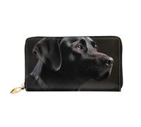 PPTHSNVB Cherry Fruit Damen Geldbörse Große Kapazität Kreditkartenhalter Reißverschluss Telefon Clutch Damen Reise Geldbörse, Schwarzer Labrador, Einheitsgröße, Klassisch