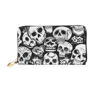 PPTHSNVB Cool Cheetah Leopard Damen Geldbörse Große Kapazität Kreditkartenhalter Reißverschluss Telefon Clutch Damen Reise Geldbörse, totenkopf, Einheitsgröße, Klassisch