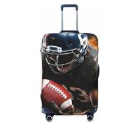 PPTHSNVB Coole American Football Gepäckabdeckungen für Koffer, elastisch, staubdicht, kratzfest, dick, Reisegepäckabdeckung, waschbar, passend für 45,7 - 81,3 cm (18 - 32 Zoll) Gepäck, Schwarz , L