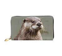 PPTHSNVB Cowboy Schwarz Hut Westernstiefel Damen Geldbörse Große Kapazität Kreditkartenhalter Reißverschluss Telefon Clutch Damen Reise Geldbörse, Ottertier, Einheitsgröße, Klassisch