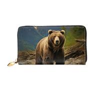 PPTHSNVB Cowboy Schwarz Hut Westernstiefel Damen Geldbörse Große Kapazität Kreditkartenhalter Reißverschluss Telefon Clutch Damen Reise Geldbörse, Brown Bear, Einheitsgröße, Klassisch